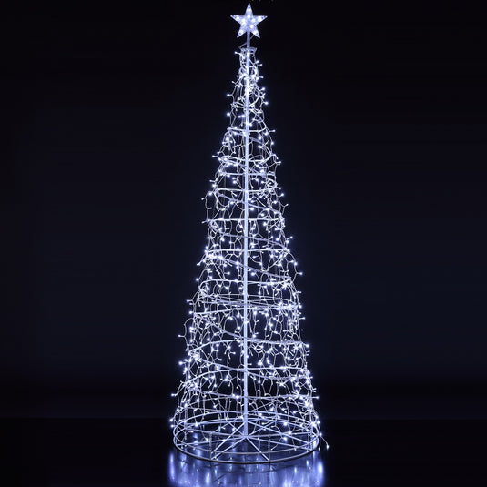 4M White Twinkling Icicle Spiral Tree With 2500 LEDS