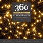 360 Warm White Multifunction String Lights with Green Cable