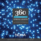 360 Ice Blue Multifunction String Lights with Green Cable