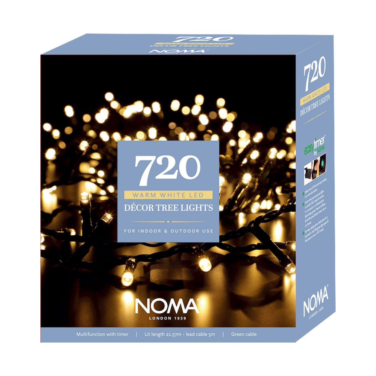 720 Warm White Multifunction Décor Tree Lights with Green Cable