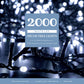 2000 White Multifunction Décor Tree Lights With Green Cable