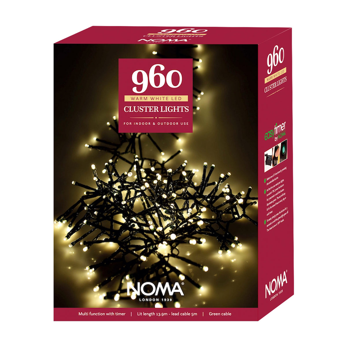 960 Warm White Multifunction Cluster Lights with Green Cable