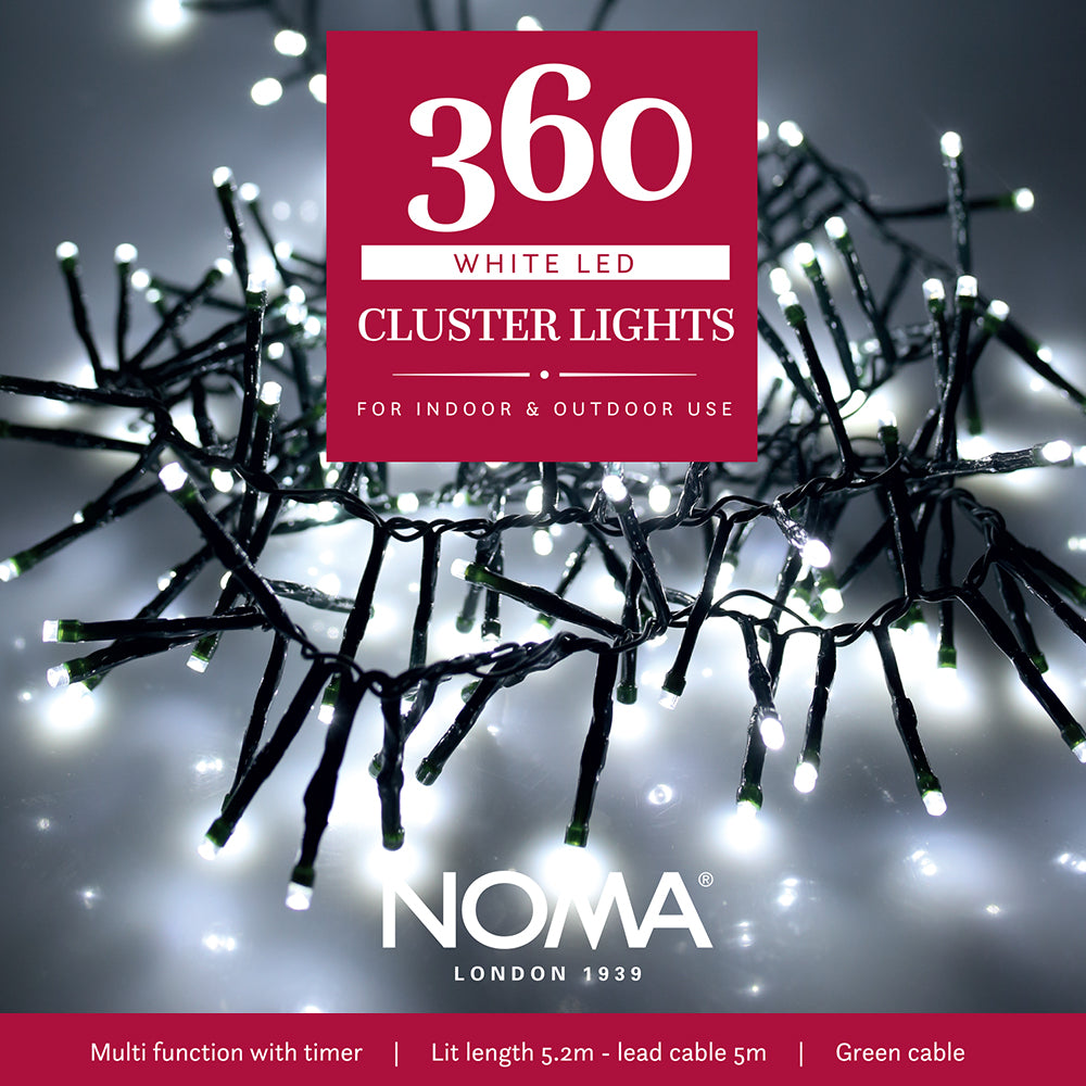 360 White Multifunction Cluster Lights with Green Cable