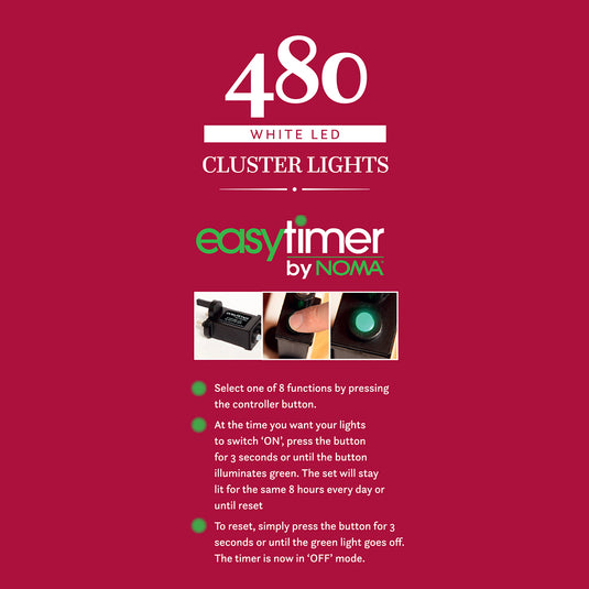 480 White Multifunction Cluster Lights with Green Cable