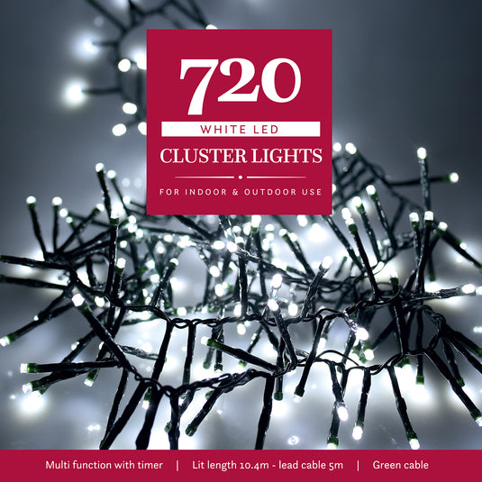 720 White Multifunction Cluster Lights with Green Cable