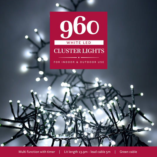 960 White Multifunction Cluster Lights with Green Cable