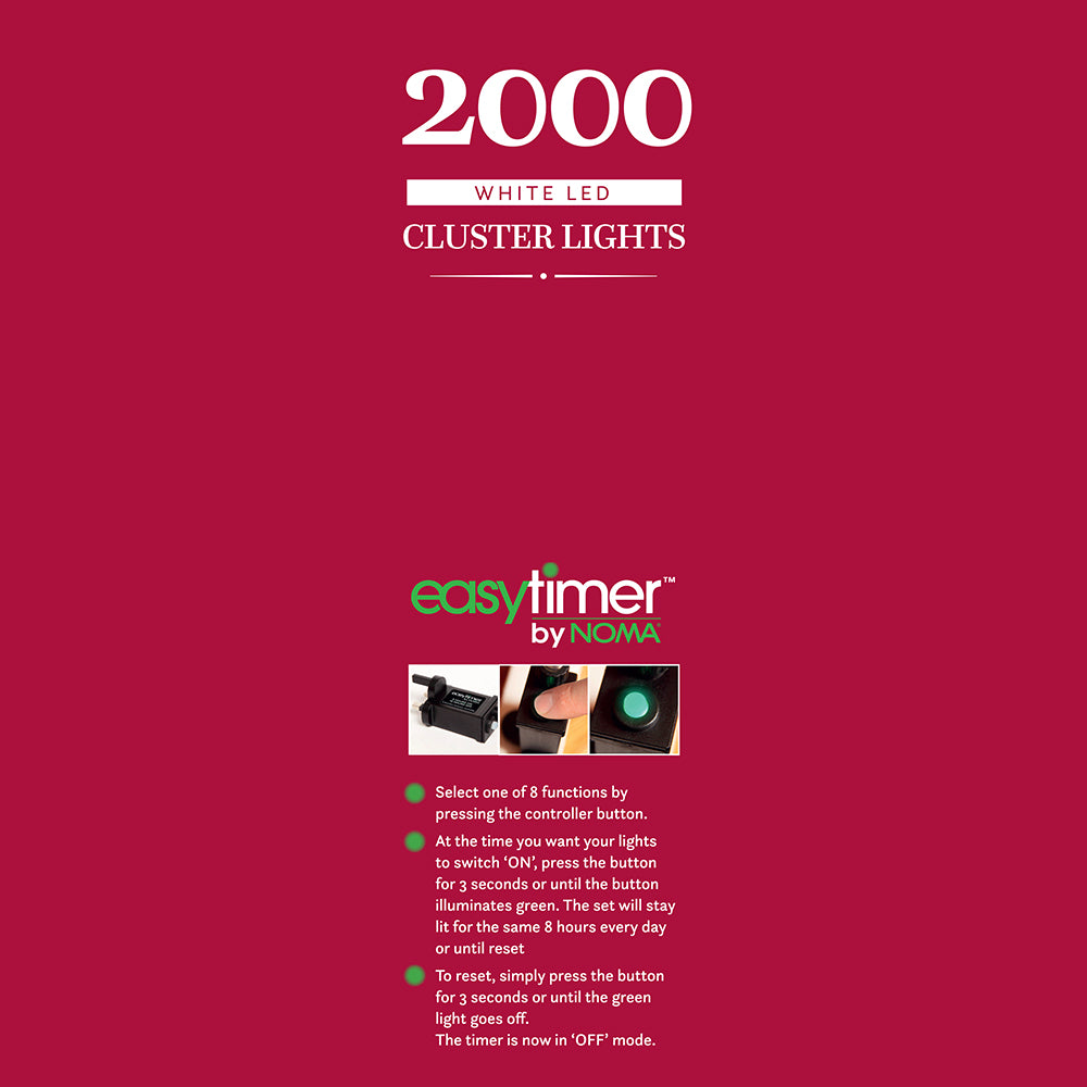 2000 White Multifunction Cluster Lights With Green Cable