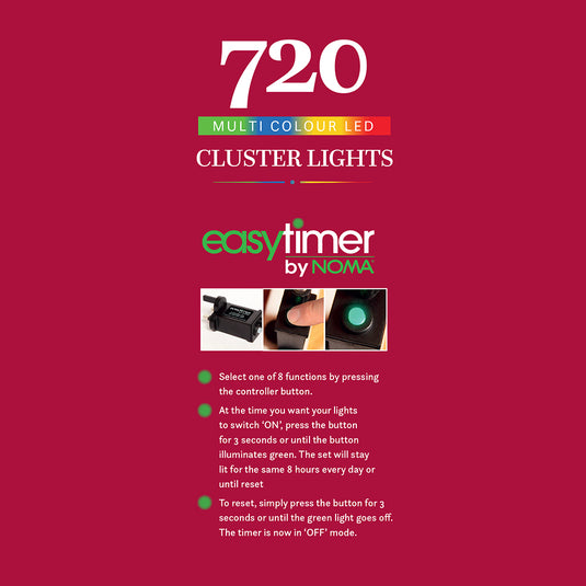 720 Multicolour Multifunction Cluster Lights with Green Cable