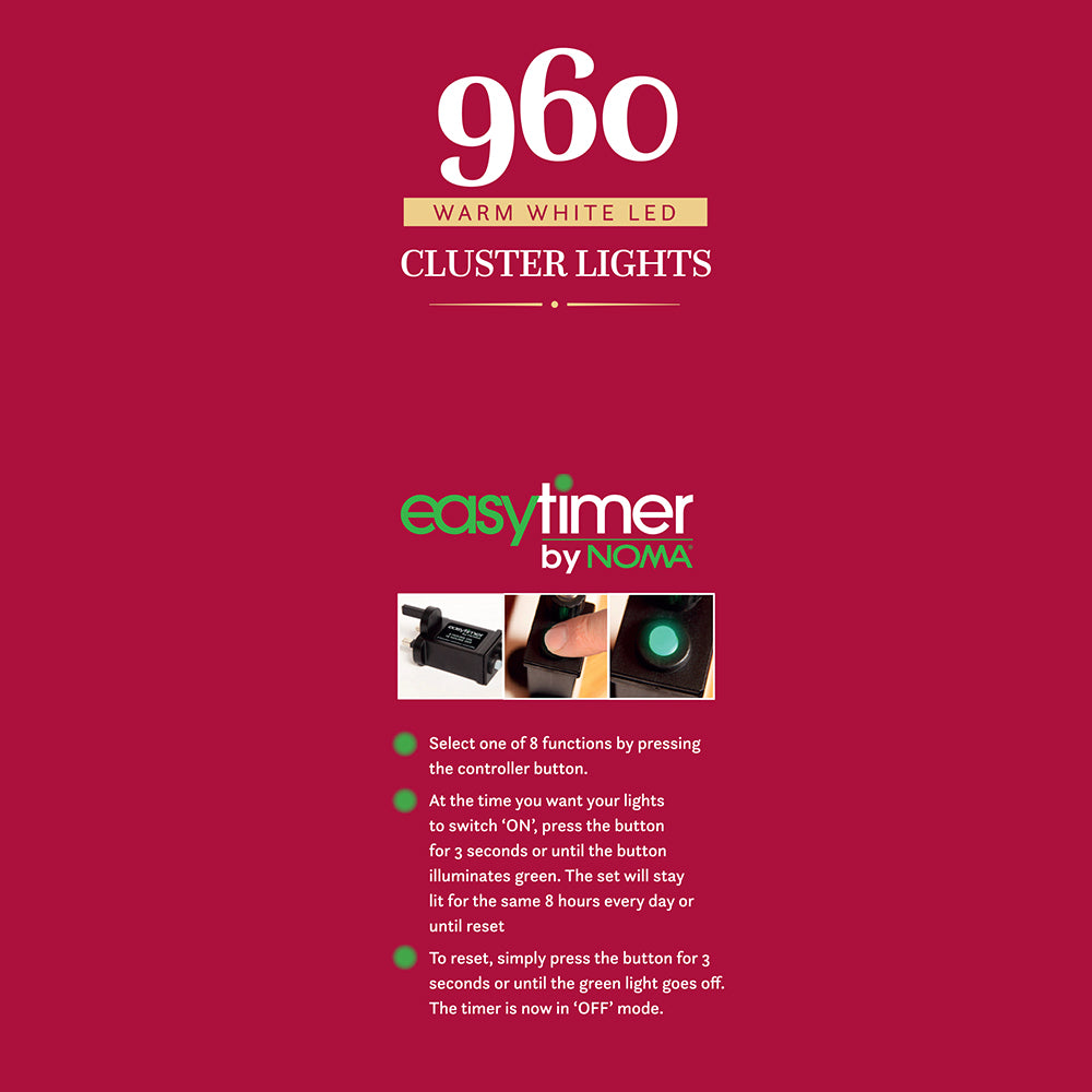 960 Warm White Multifunction Cluster Lights with Clear Cable
