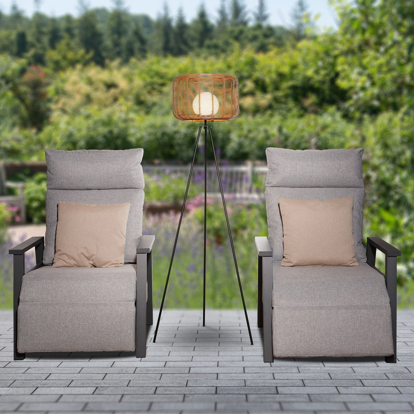 Toscana Sesame Rattan 1.5m Floor Lamp