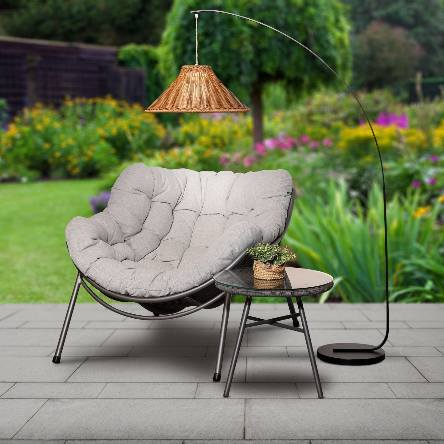 Bellagio Sesame Rattan 1.75m Floor Lamp