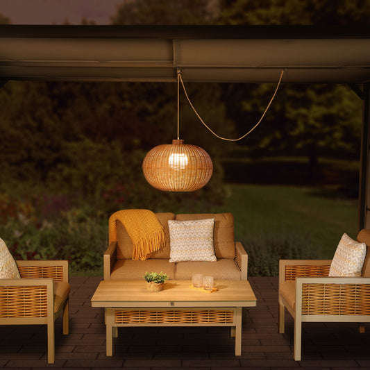 Ravello Sesame Rattan 55cm Pendant Light