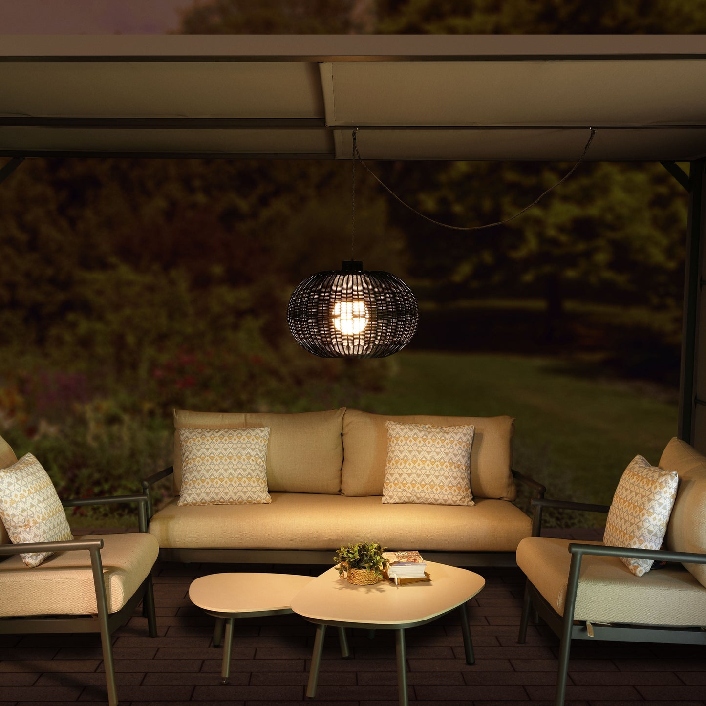 Ravello Noir Rattan Pendant Light