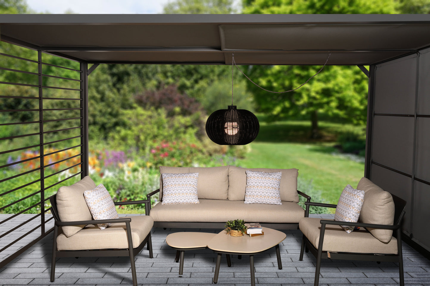 Ravello Noir Rattan Pendant Light