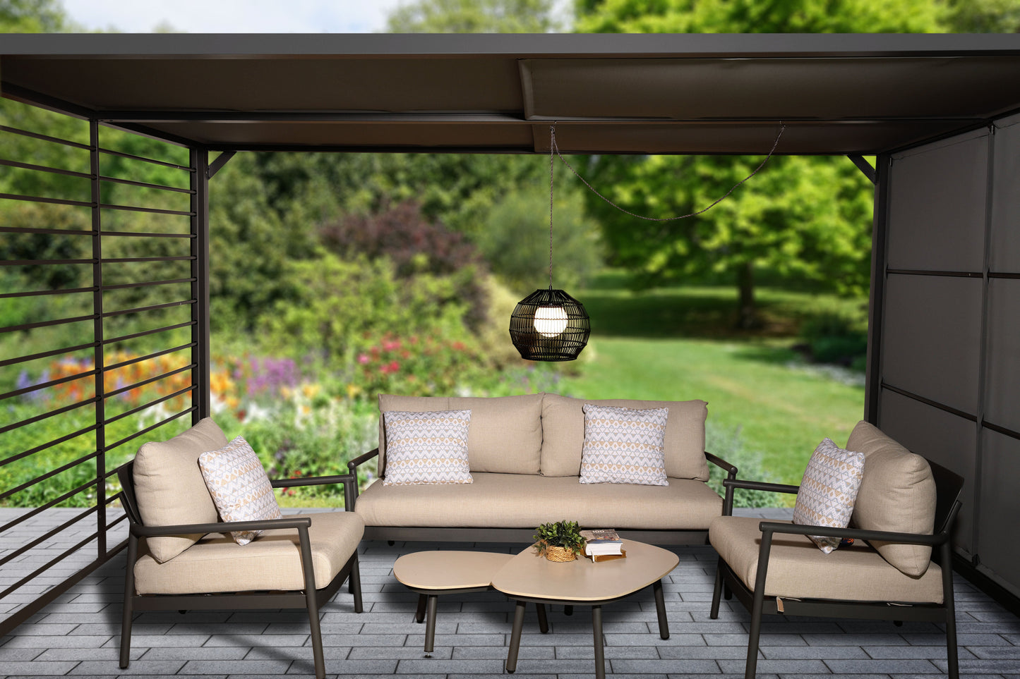 Novara Noir Rattan Pendant Light