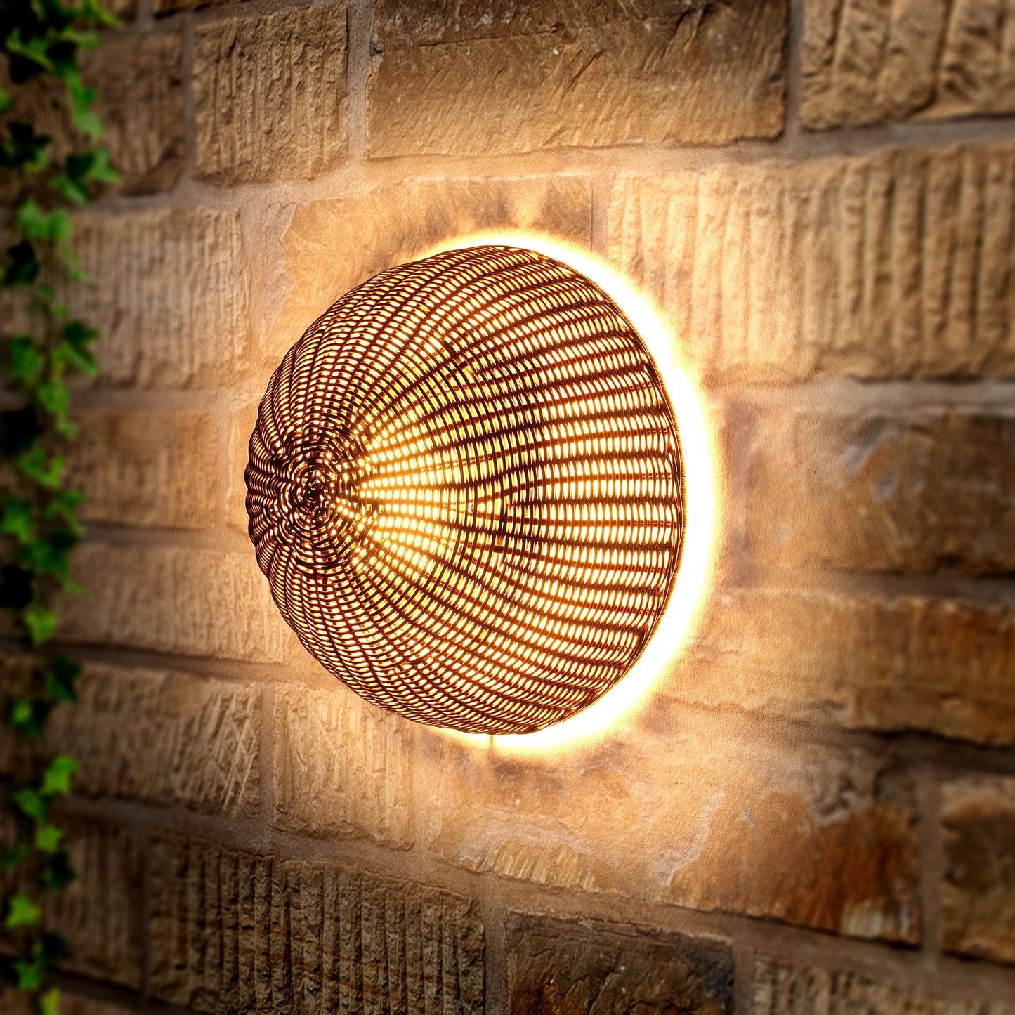 Cerchio Sesame Rattan Wall Light