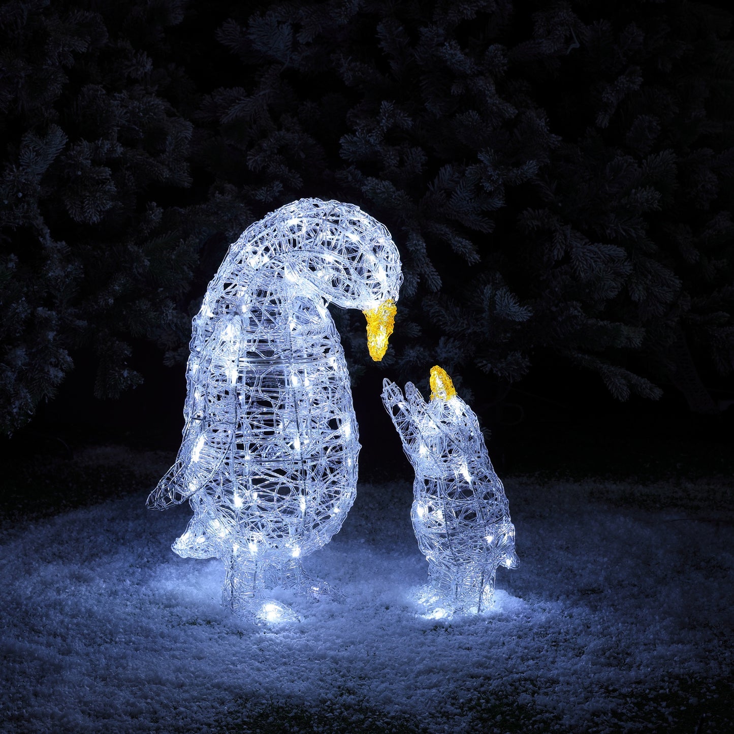 80CM Spun Acrylic Penguin & Baby