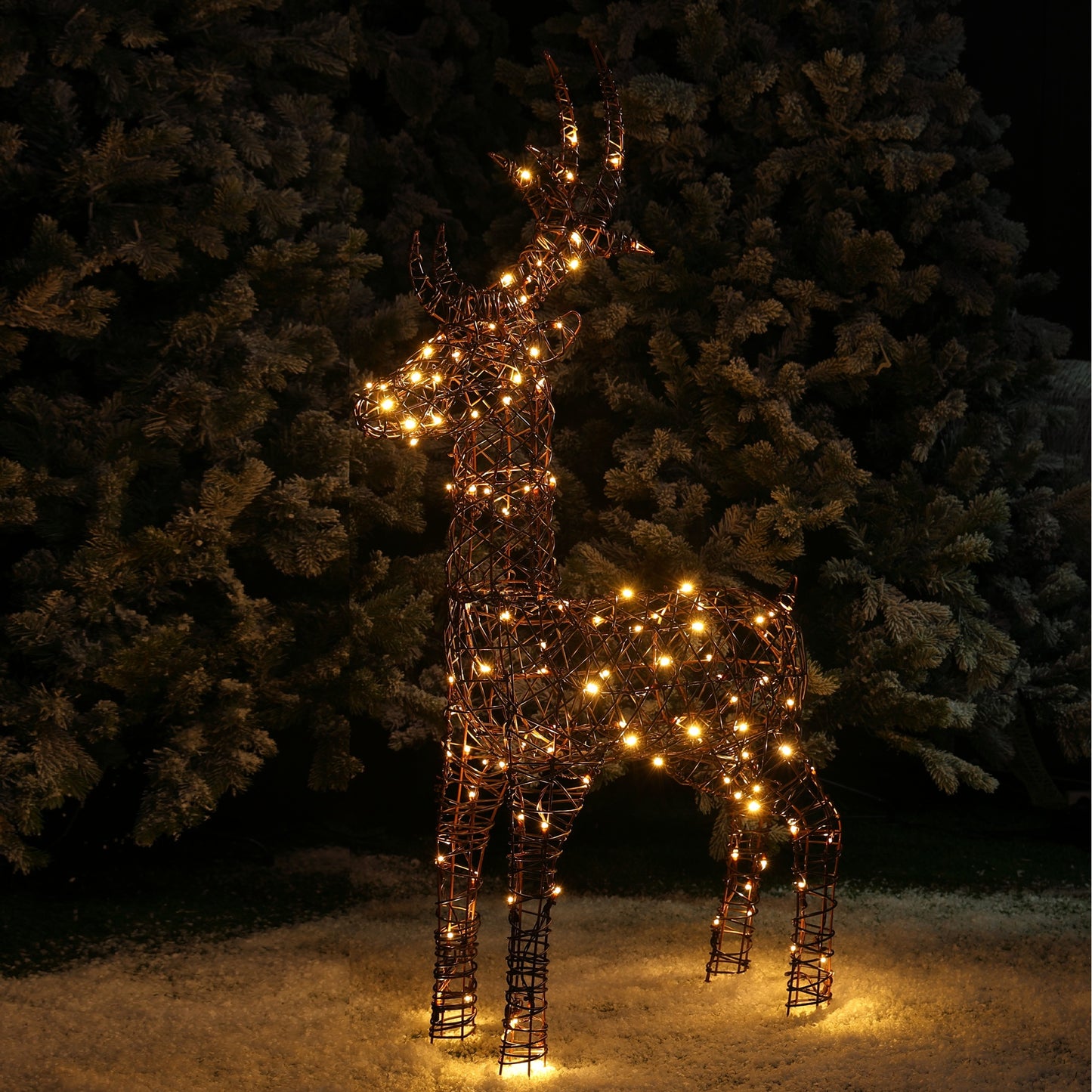 1.17 Brown Rattan Standing Deer