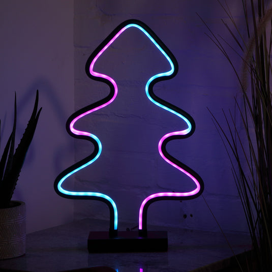 45cm Remote Controlled Digital Neon Black Metal Tree