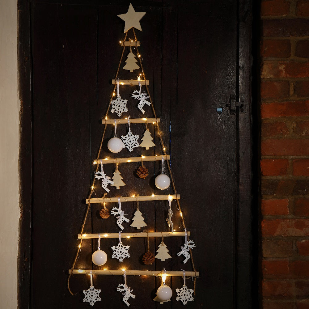 Wooden Hanging Tree Ladder With Decorations