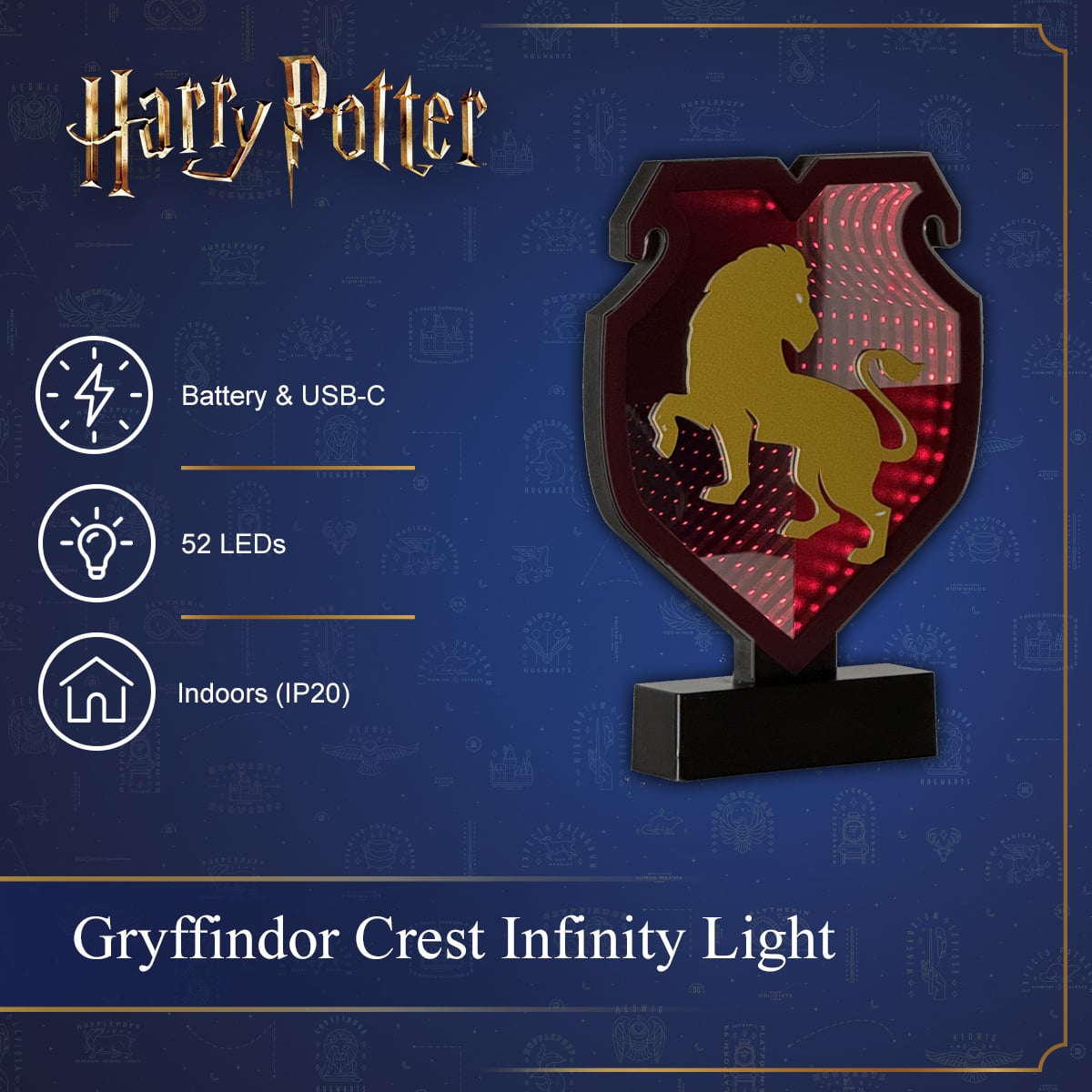 Harry Potter - Gryffindor Crest Infinity Light