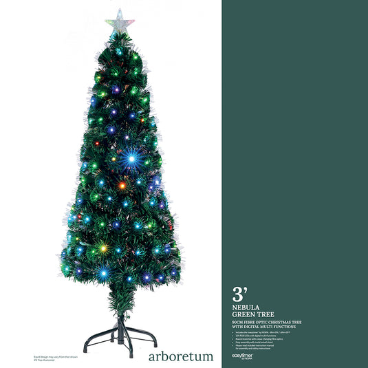 90CM Nebula Green Tree With Multi-Colour LED Strands