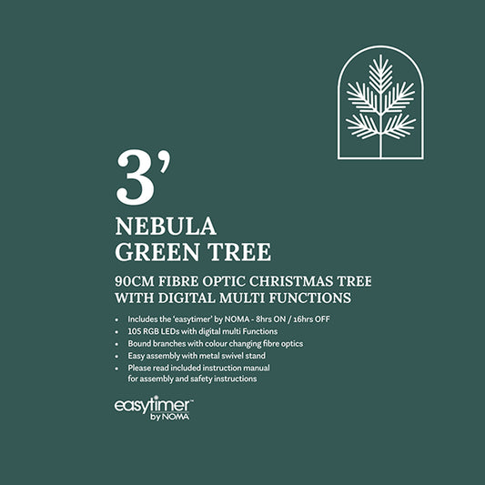 90CM Nebula Green Tree With Multi-Colour LED Strands