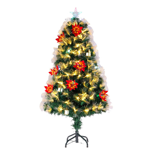 1.5m Dickensian Green Starburst Tree With Lanterns & Orange Berries
