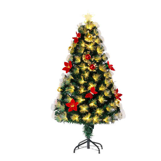 90CM Wimpole Tree With Velvet Poinsettia & Red & Gold Baubles