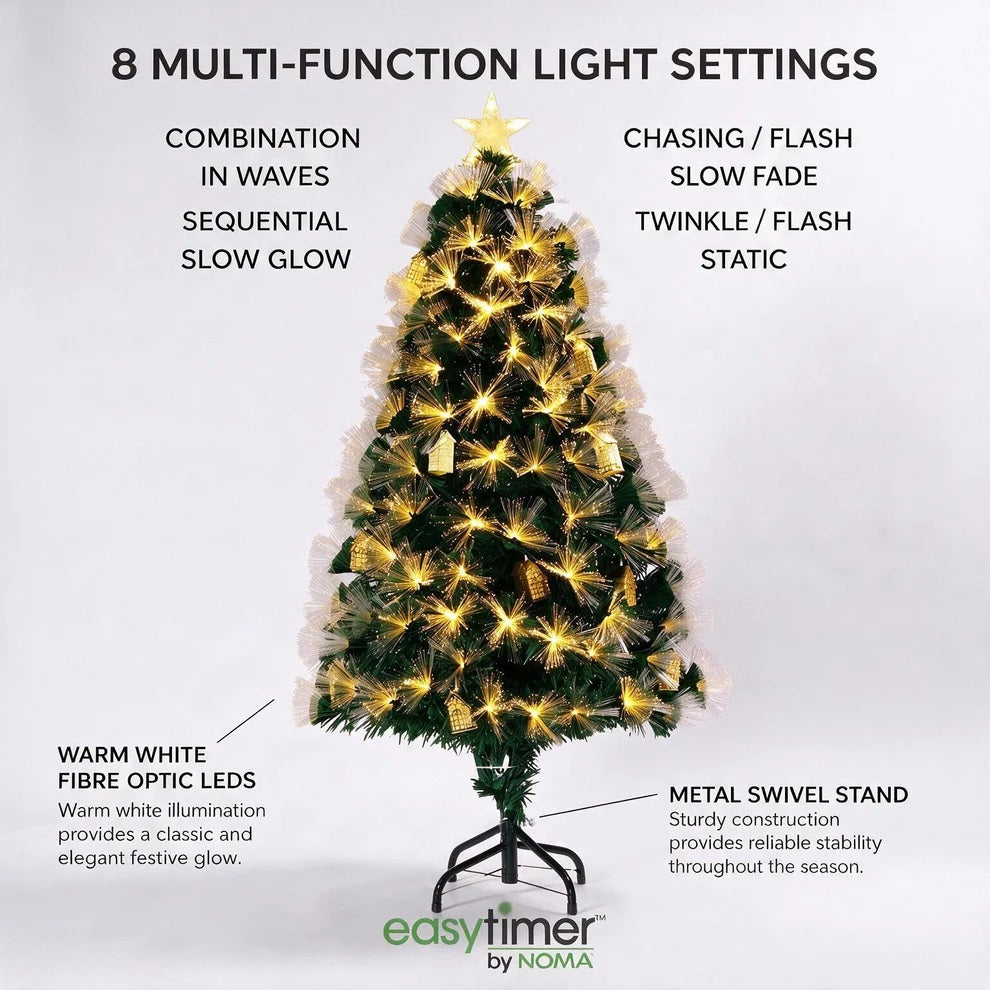 Liberty Green Fibre Optic Tree With Houses