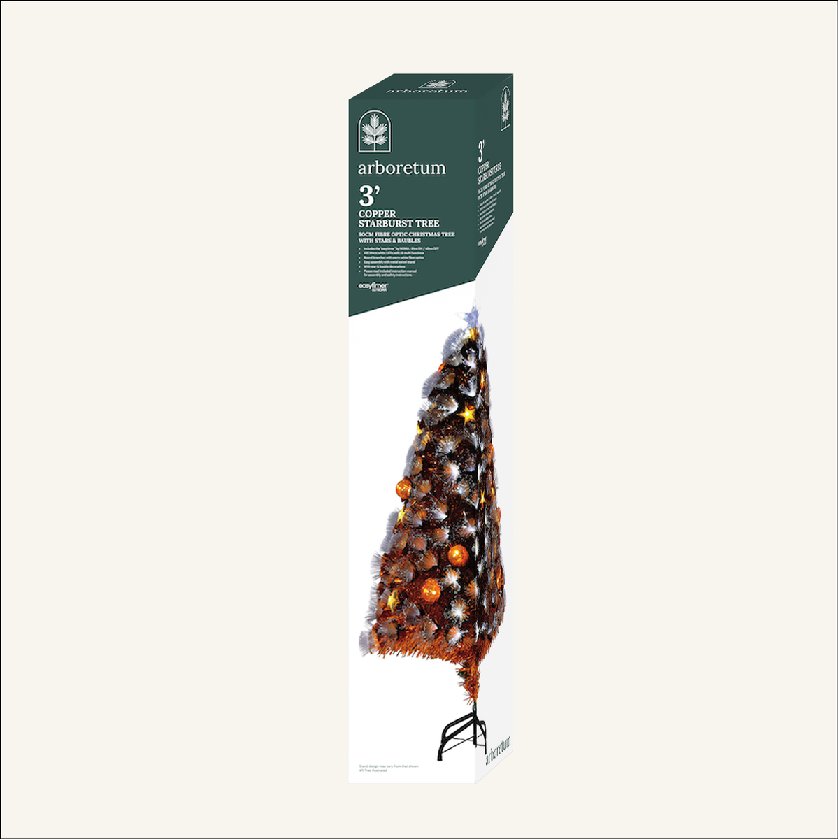 Copper Starburst Tree With Stars & Baubles