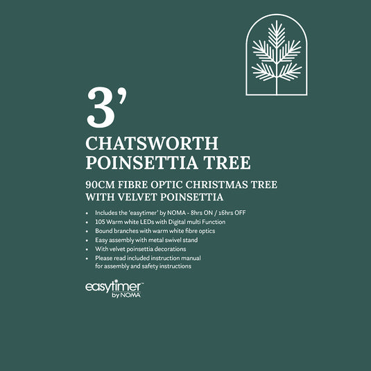 90CM Chatsworth Tree With Poinsettia