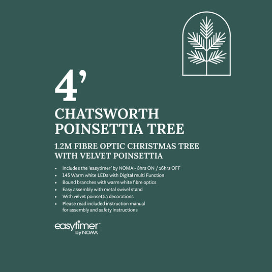 1.2M Chatsworth Tree With Poinsettia