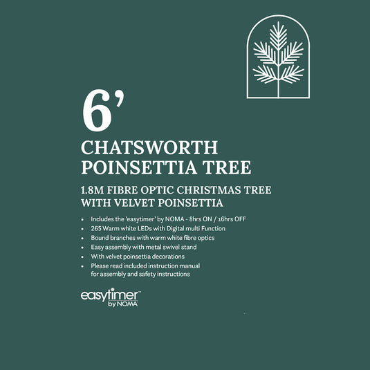 1.8M Chatsworth Tree With Poinsettia