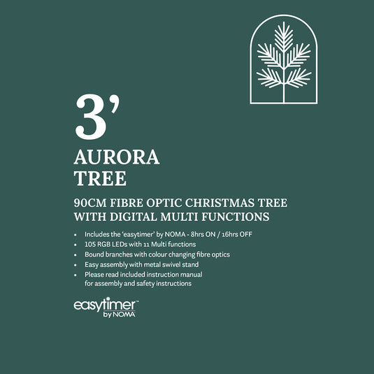 90CM Aurora Tree With Fibre Optic Strainds & Tree Top Star