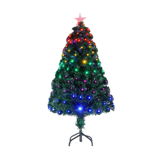 1.2M Aurora Tree With Fibre Optic Strands & Top Star