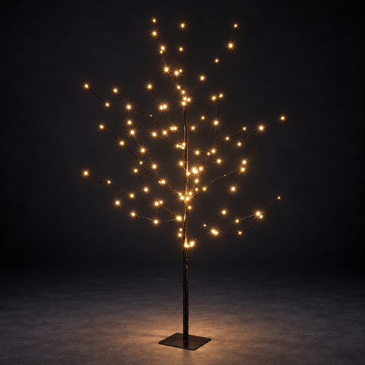 1.2M Warm White Windswept Black Tree - 108 LEDs