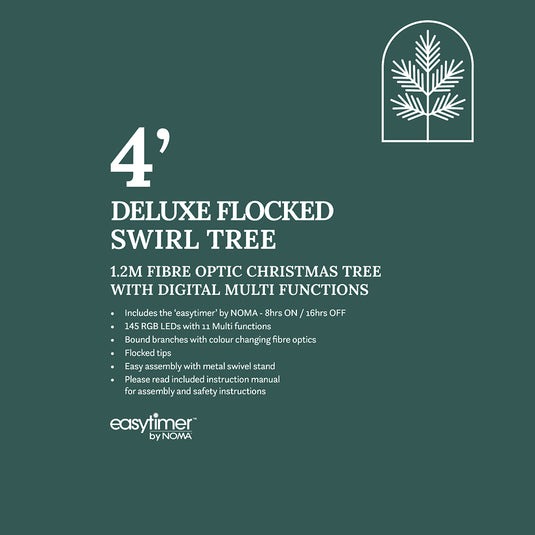 1.2M Flocked Swirl Digital Fibre Optic Tree