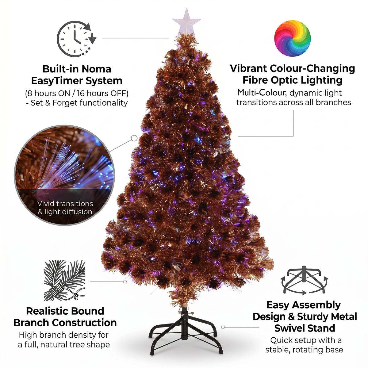 Bronze Carousel Fibre Optic Tree