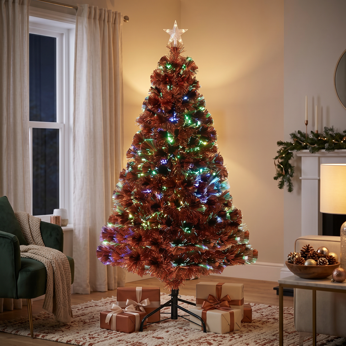 Classic Green Carousel Fibre Optic Tree