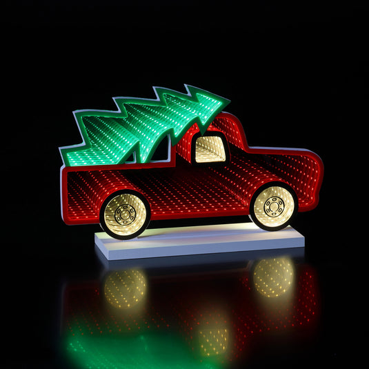 19CM Infinity Red Truck With Christmas Tree