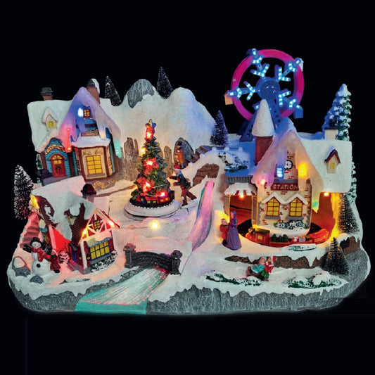 Animated Ferris Wheel Festive Scene