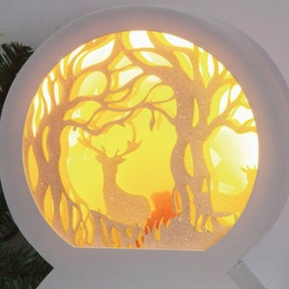 17.5cm Holographic Stag in the Forest Scene