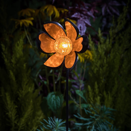 Flower Ice Crackle Ball Stake Light