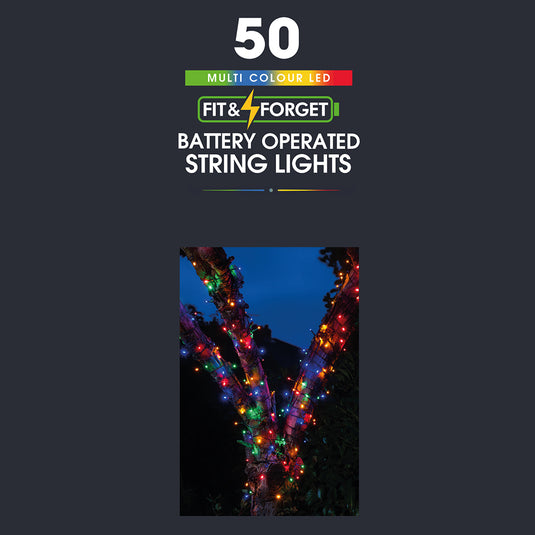 50 Fit & Forget Multicolour Multifunction String Lights