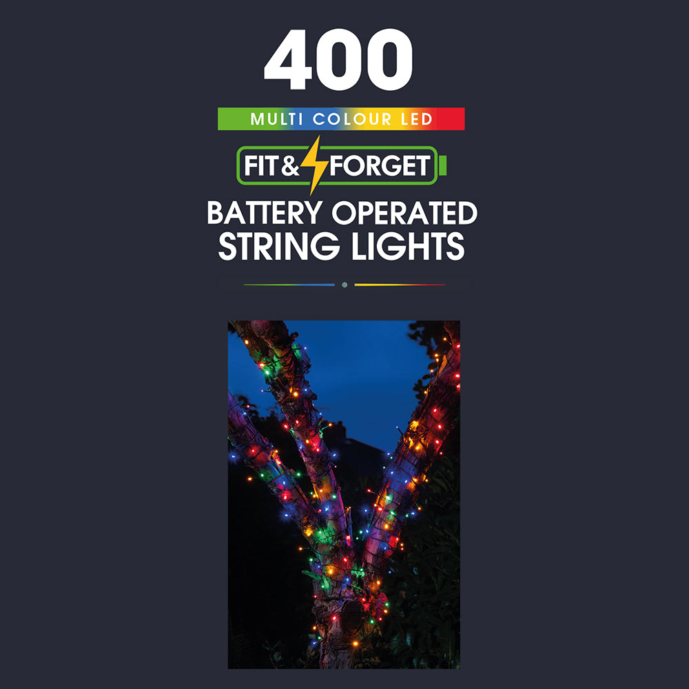 400 Fit & Forget Multicolour Multifunction String Lights