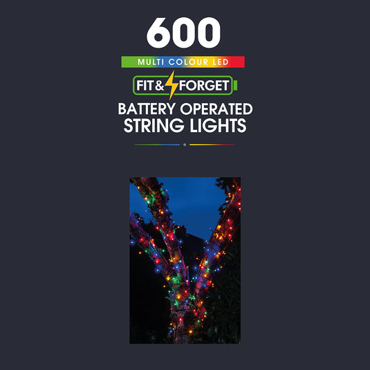 600 Fit & Forget Multicolour Multifunction String Lights