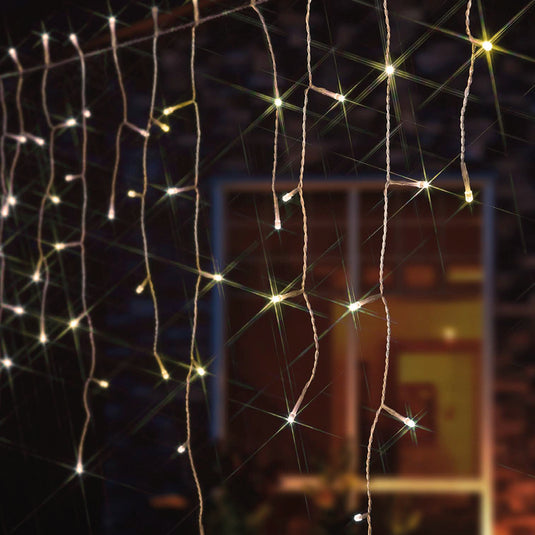 100 Fit & Forget Warm White Multifunction Icicle Lights