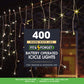 400 Fit & Forget White Multifunction LED Icicle Lights