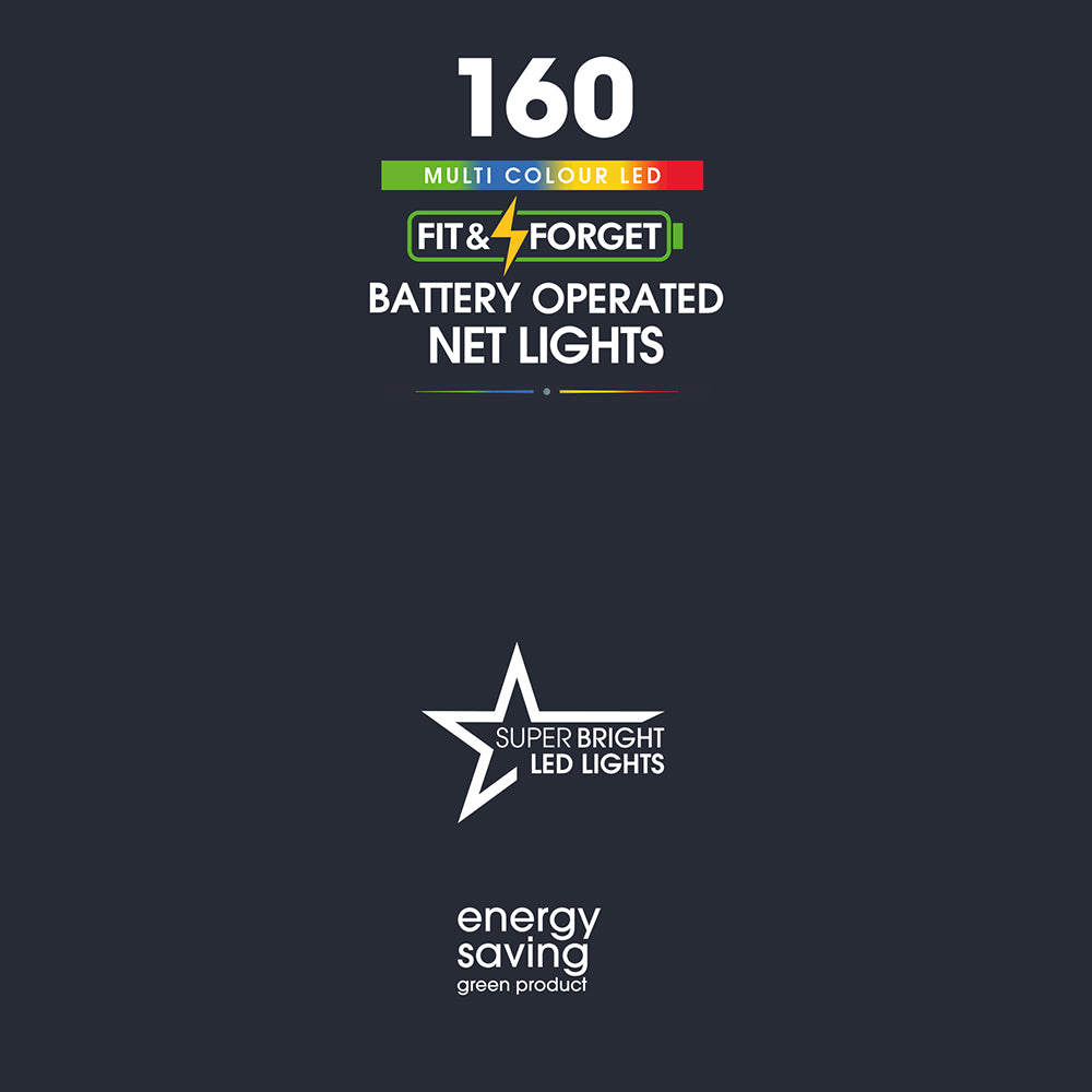 160 Fit & Forget Multicolour Multifunction Net Lights
